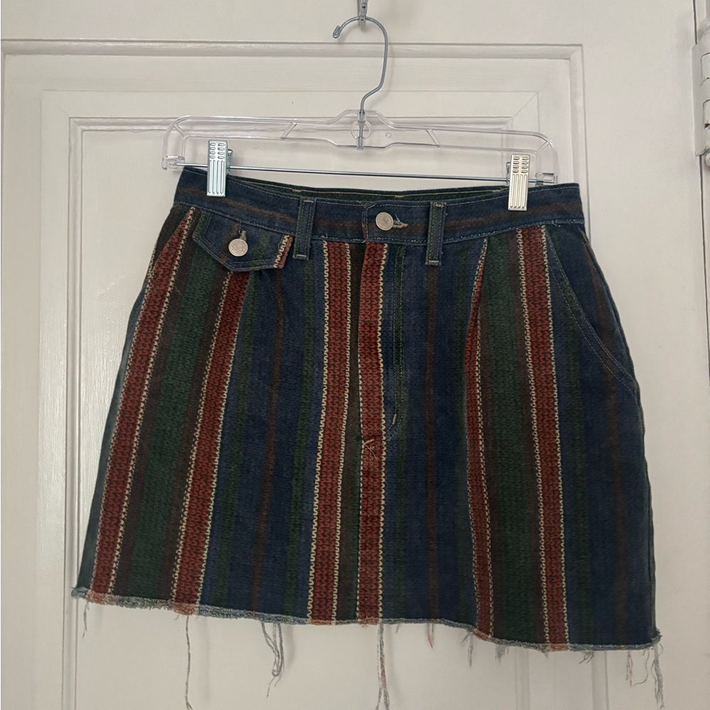 VTG American Profile Jeanswear Striped Denim Skirt